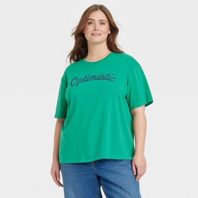 Women's Oversized Short Sleeve Graphic T-Shirt - Universal Thread™ Green 4X