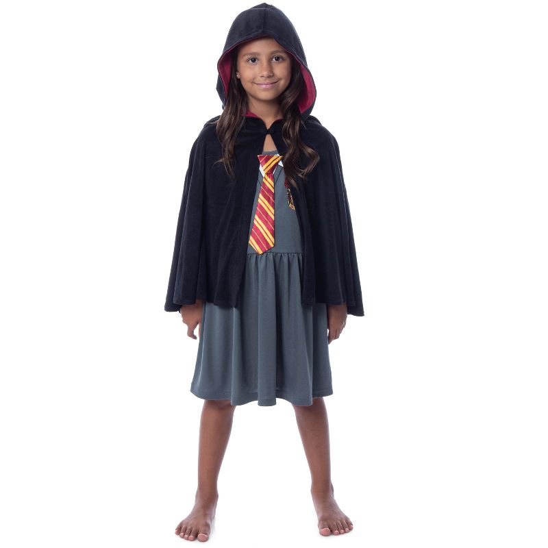 Harry Potter Girls' Gryffindor House Costume Nightgown Pajama Dress Grey, 5 of 8