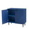 TIRAMISUBEST Navy Blue Mobile Side Cabinet with Adjustable Shelves - Modern Minimalist Storage for Home or Office - 4 of 4