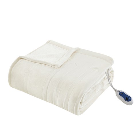 Reversible Ultra Soft Plush Electric Blanket with Bonus Automatic Timer ...