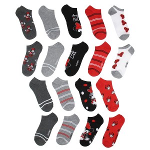 Disney Minnie Mouse Women's Socks Mix n' Match Ankle No Show Socks 9 Pack - 1 of 4
