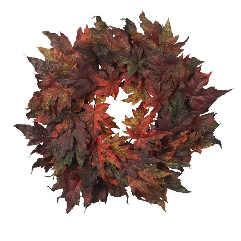 Nearly Natural 30" Maple Leaf Wreath, 1 of 2
