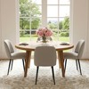 Wooakway 2 Beige/Gray Dining Chairs Metal Legs Slanted Back Wide Seat 23" x 33" for Living Dining Room - 3 of 4