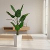 4.8FT Artificial Banana Tree,Fake Potted Tropical Tree,Decorative Evergreen Tropical Plant with White Tall Planter for Living Room Entryway Porch - 4 of 4