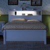 Twin/Full Size Wooden LED Platform Bed with Trundle, Storage Headboard and Drawers 4L - ModernLuxe - 2 of 4