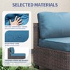 7 Pieces Outdoor Patio Furniture Sets, Rattan Conversation Set with Sectional Sofa, chairs and Coffee Table (Brown & Peacock Blue) - 4 of 4