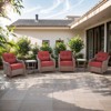 POCASSY Outdoor Swivel Patio Chairs Set with 6-Inch Thick Cushions, All Weather Brown Wicker Patio Furniture Set Outdoor Bistro Set for Porch - 3 of 4