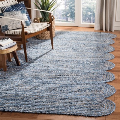 Cape Cod Blue and Natural Handwoven Rectangular Area Rug