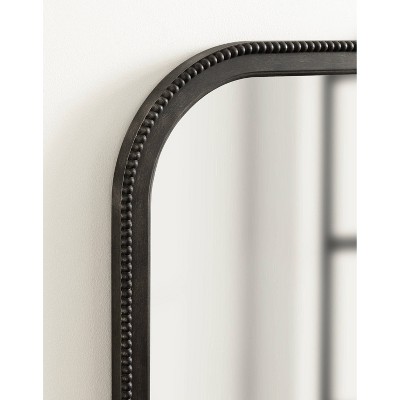Hubanks Black Baroque-Inspired Arched Wall Mirror 40" x 30"