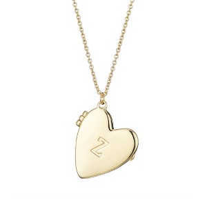 Adornia 14k Gold Plated Initial Heart Locket Necklace - 1 of 1
