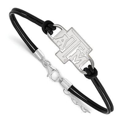 Black Bow Jewelry Sterling Silver Texas A&M Aggies NCAA Identification Bracelet 7 Inch