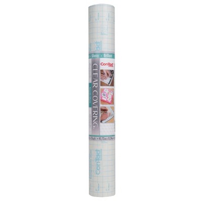 Con-Tact® Brand Clear Cover™ Adhesive Covering, Clear, 18" x 50 ft, Glossy