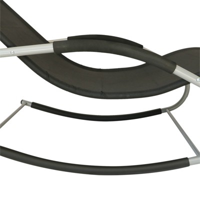 Elysian Black Zero Gravity Rocking Chaise with Cushioned Headrest