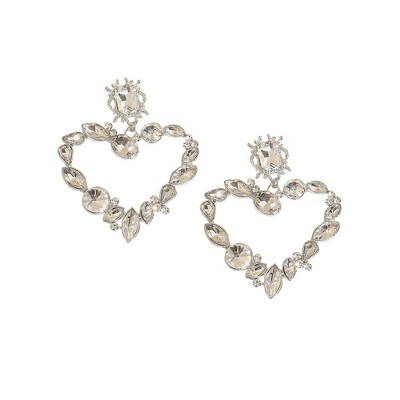 SOHI Women's Crystal Silver Party Drop Earrings