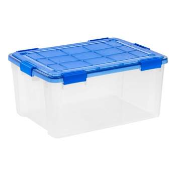 Ezy Storage IP67 Rated 12L Waterproof Plastic Storage Tote with Lid, Clear  