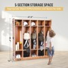 5-Section Coat Locker Storage Cabinet, 10 Cubbies Cabinet with 5 Hooks - 3 of 4
