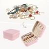 Unique Bargains Mini Portable PU Leather Travel Storage Display Holder Jewelry Box for Women and Girls Gifts - 2 of 4