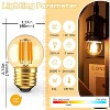 Runesay 25 Watt Light Bulbs G40 E26 Low Wattage LED Light Bulbs 3 Watt Dimmable Amber Small Edison Bulbs 2200K Warm White, 4Pcs - 2 of 4