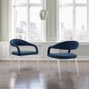 Armen Living Set of 2 Morgan Upholstered Brushed Stainless Steel and Fabric Dining Chairs - 2 of 4