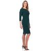 Rekucci Women's Classic Chic Shift Dress – Boat Neck, 3/4 Sleeves, Knee Length, Work to Dinner Outfit - 2 of 4