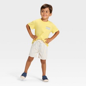 Grayson Mini Toddler Boys' French Terry T-Shirt and Shorts Set - Yellow - 1 of 4
