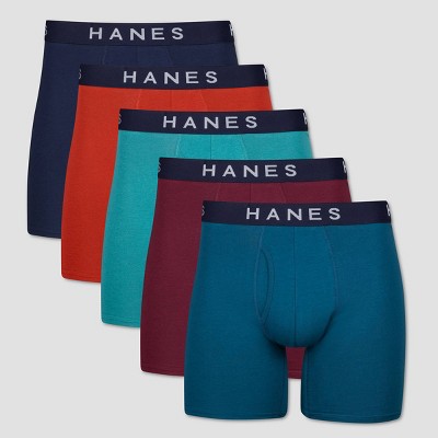 Hanes Ultimate Men's Stretch Long Leg Boxer Brief Underwear, Moisture  Wicking, 5-Pack