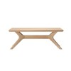 Plank+Beam Solid Wood Cross Leg Rectangular Coffee Table, 48" Coffee Table for Living Room - 3 of 4