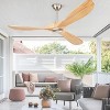 Large 60 Inch Modern Ceiling Fan No Light Silver DC Motor 3 Solid Wood Blades Ceiling Fan With Remote Control Farmhouse Ceiling Fans - 2 of 4