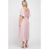 Pinkblush Light Pink Front Tie Ruffle Sleeve Maternity Midi Dress - 3 of 4