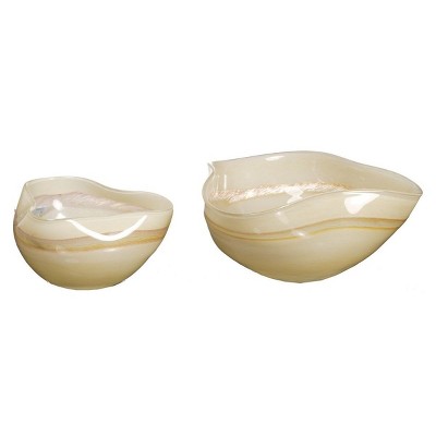 OK Lighting Glass Fruit Bowl Set