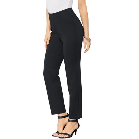 Roaman's Women's Plus Size Straight-leg Ultimate Ponte Pant - 32 W, Black :  Target
