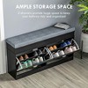 Resenkos Storage Ottoman Bench,Modern Shoe Storage Bench with Cushion, 2 Drawers,Holds 8 Pairs, Black - 4 of 4