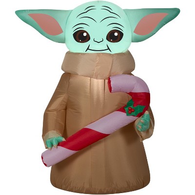 Star Wars Christmas Airblown Inflatable The Child w/Candy Cane Wars, 3.5 ft Tall, Brown