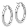 Black Bow Jewelry 3mm Round Hoop Earrings in 14k White Gold, 26mm (1 Inch) - 3 of 4