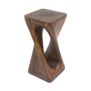 Christopher Knight Home Helena Rustic Outdoor Twist Shape Lightweight Concrete Side Table - 1 of 4