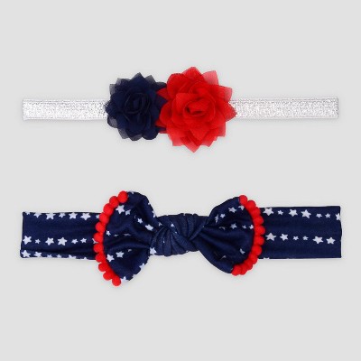 Image of Baby Girls' 2pk Bow Headwrap Set - Just One You® made by carter's