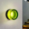 Rennnsan Velden 5" W Hardwired Round Green Glass Modern LED Dimmable Wall Sconce in Black - 2 of 4