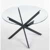 Glass Top Dining Table with Cross Metal Legs, Round/Square Kitchen Table for 4-6 - ModernLuxe - 4 of 4