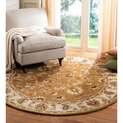 Elegance Ivory 72" Round Hand-Tufted Wool Area Rug