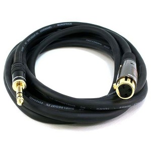 Monoprice XLR Female to 1/4in TRS Male Cable - 10 Feet | 16AWG, Gold Plated - Premier Series - 1 of 4