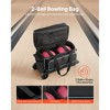 VEVOR Bowling Ball Bag, 2 Ball Double Roller Bowling Bag with Wheels, Featuring a Separate Compartment for Shoes (Up To US Size 16), Black - 3 of 4