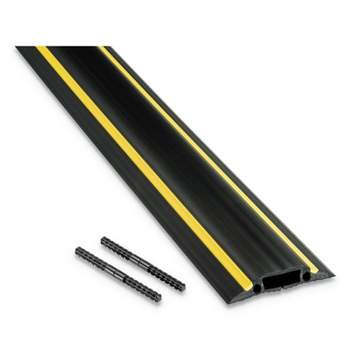 D-LINE Medium-Duty Floor Cable Cover 3 1/4 x 1/2 x 6 ft Black with Yellow Stripe FC83H