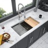 33in Undermount Kitchen Sink - 33*19*9 inch Kitchen Sink Undermount Single Bowl 16 Gauge Stainless Steel Ledge Workstation Kitchen Sinks - 3 of 4