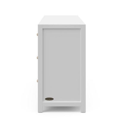 White Wood 6-Drawer Double Nursery Dresser