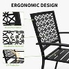 3 Piece Patio Bistro Set, Modern Carved Back Design Furniture Set, Metal Porch Chairs with Tea Table for Balcony, Garden, or Front Patio - 3 of 4