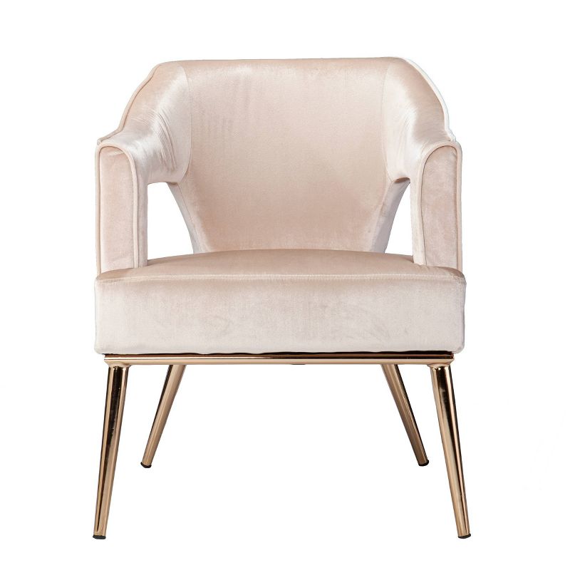Ganex Upholstered Accent Chair Taupe/Champagne - Aiden Lane, 3 of 10