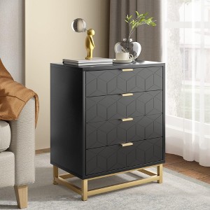 Whizmax 4 Drawer Dresser for Bedroom, Wood Chest of Drawers with Metal Legs, Modern Storage Dresser Chest Cabinet Organizer, Large Dresser for Hallway - 1 of 4