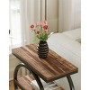 Syemin End Tables Narrow 3-Tier End Table with Storage, Slim Industrial Sofa Side Table, Tall Nightstand with Metal Frame, Brown, 23.62"*11.8"*25.59" - 2 of 4