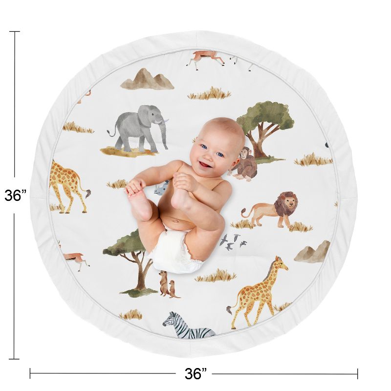Sweet Jojo Designs Boy or Girl Gender Neutral Unisex Baby Tummy Time Playmat Jungle Animals Yellow Orange and White, 5 of 6
