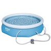 Bestway 10 Foot x 30 Inch Fast Set Inflatable Ring Round Above Ground Swimming Pool with Filter Pump, Cartridge, and Durable Cover with Ropes - 4 of 4